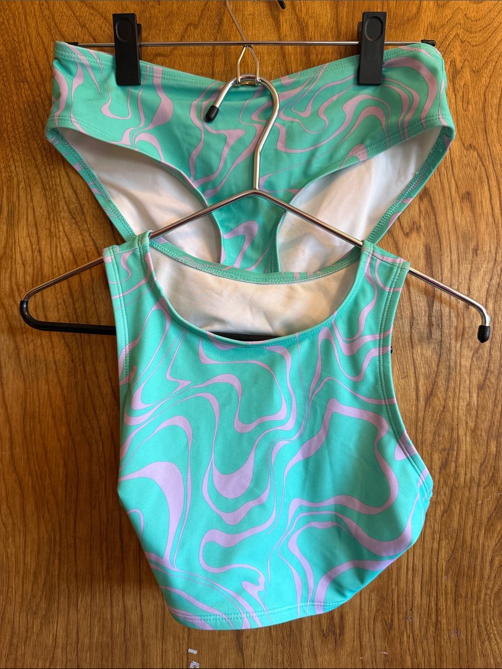 Old Navy Kids Seafoam Green & Lilac Swirl Two-Piece Swim Set BOGO FREE